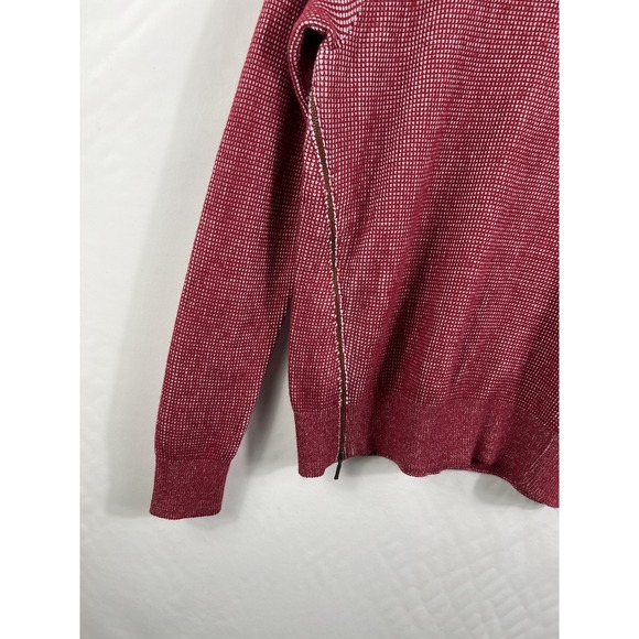 BROCHU WALKER Luxury Red Cashmere Blend Sweater Size XS Side Zip Detail - Picture 2 of 8